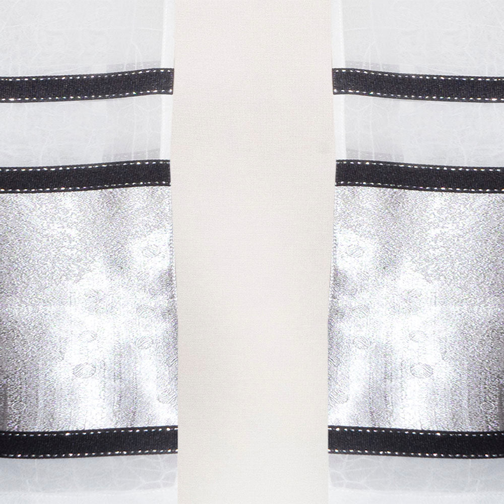 Pennsylvania (Sheer with Black and Silver Shimmer Satin)  Tallit Set