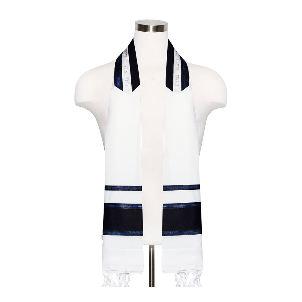 Bat Yam (Black with Navy Contrast Stitch) Tallit Set
