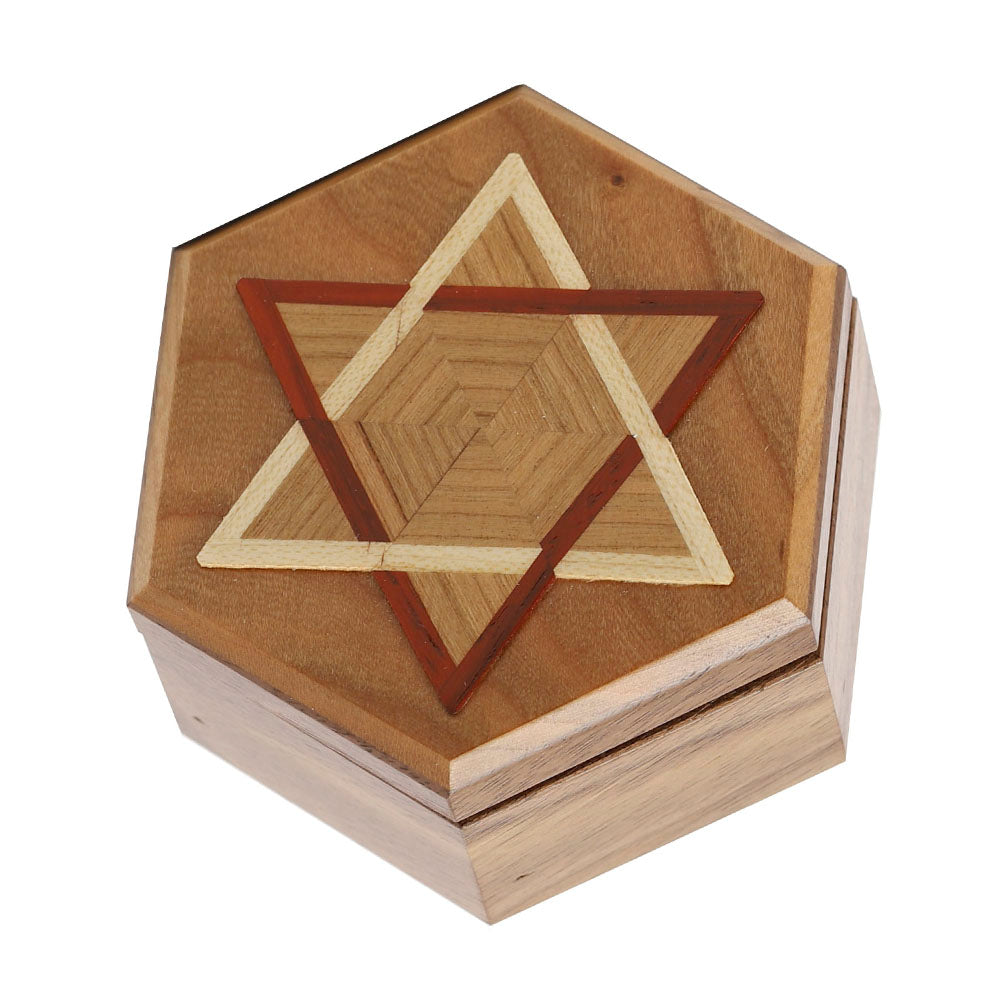 Hexagon Box with Star of David Motif