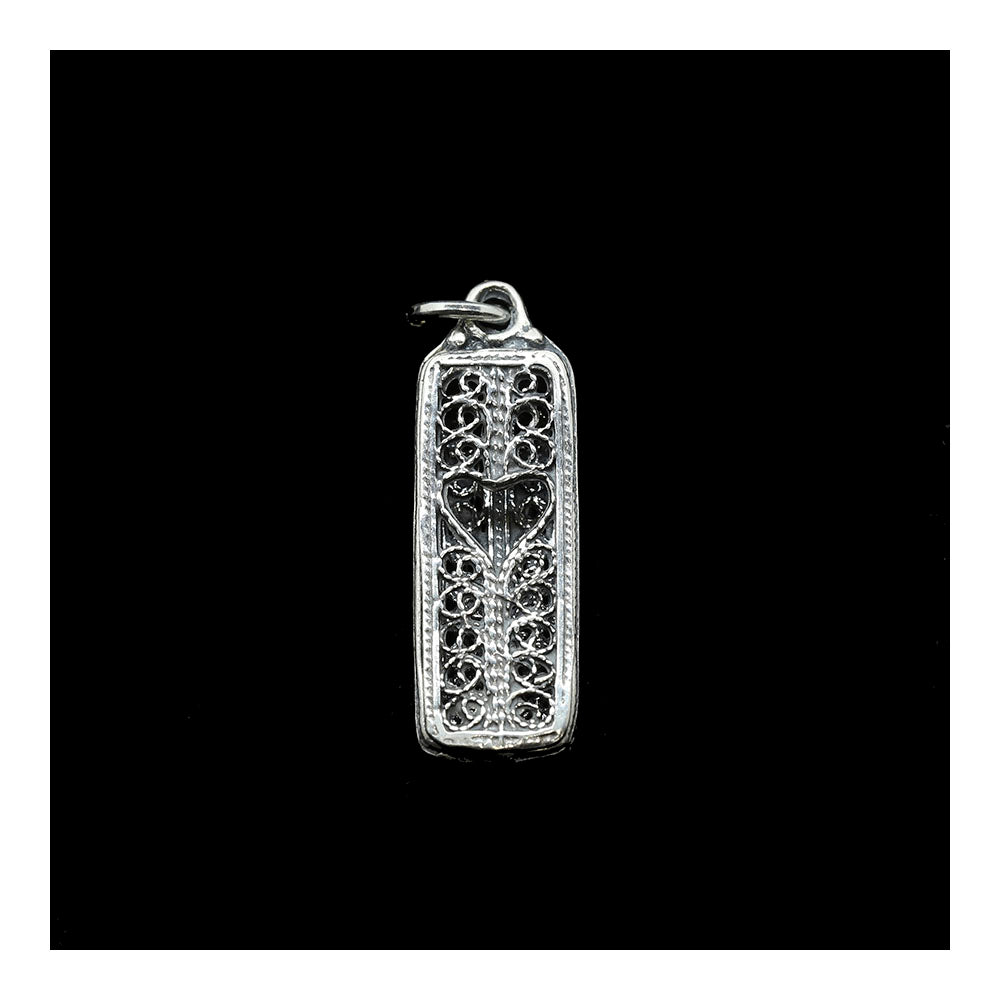 Pendant- Rectangular Mezuzah in Sterling Silver