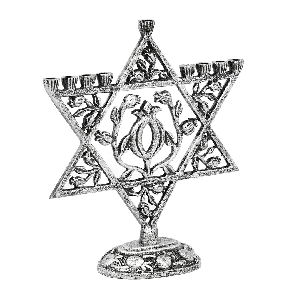 Star of David & Pomegranate Hanukkiah