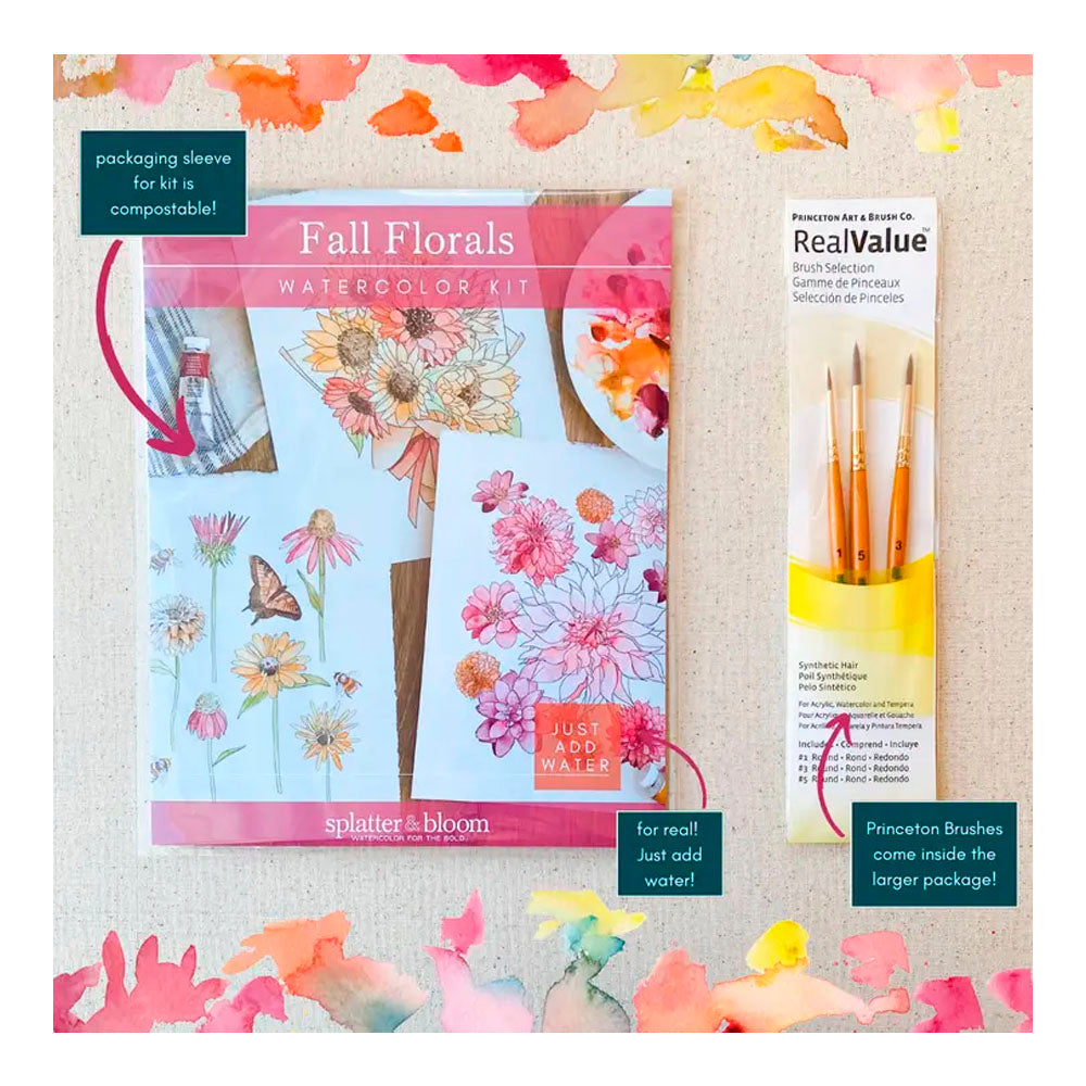 Watercolor Painting Kit, Fall Florals