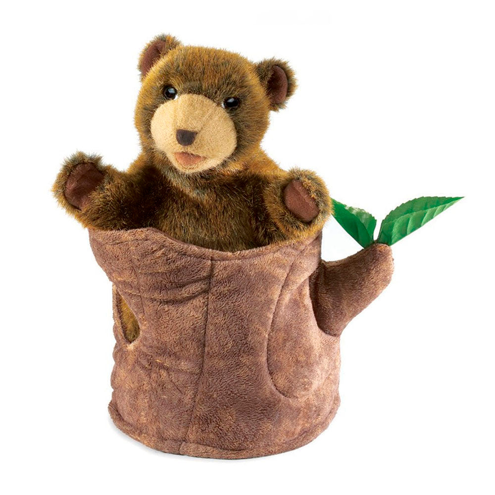 Bear in Tree Stump Puppet