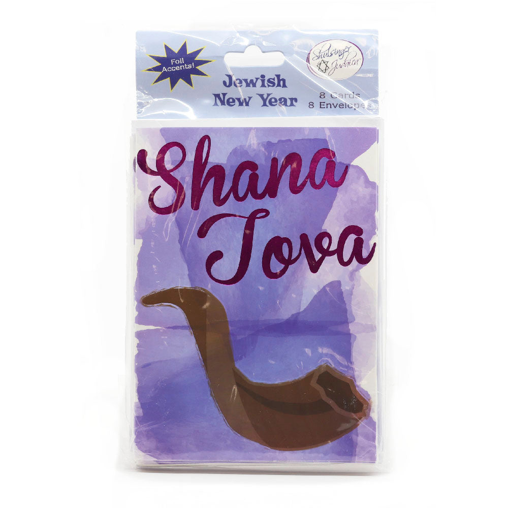 Shana Tova Shofar and Foil Accent Greeting Card Pack of 8