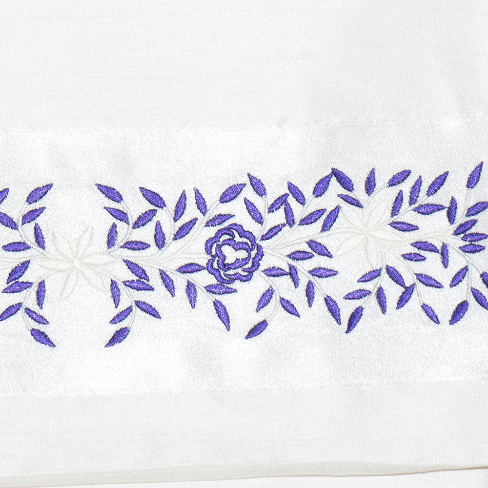 Tallit Set Purple Embroidered Rose