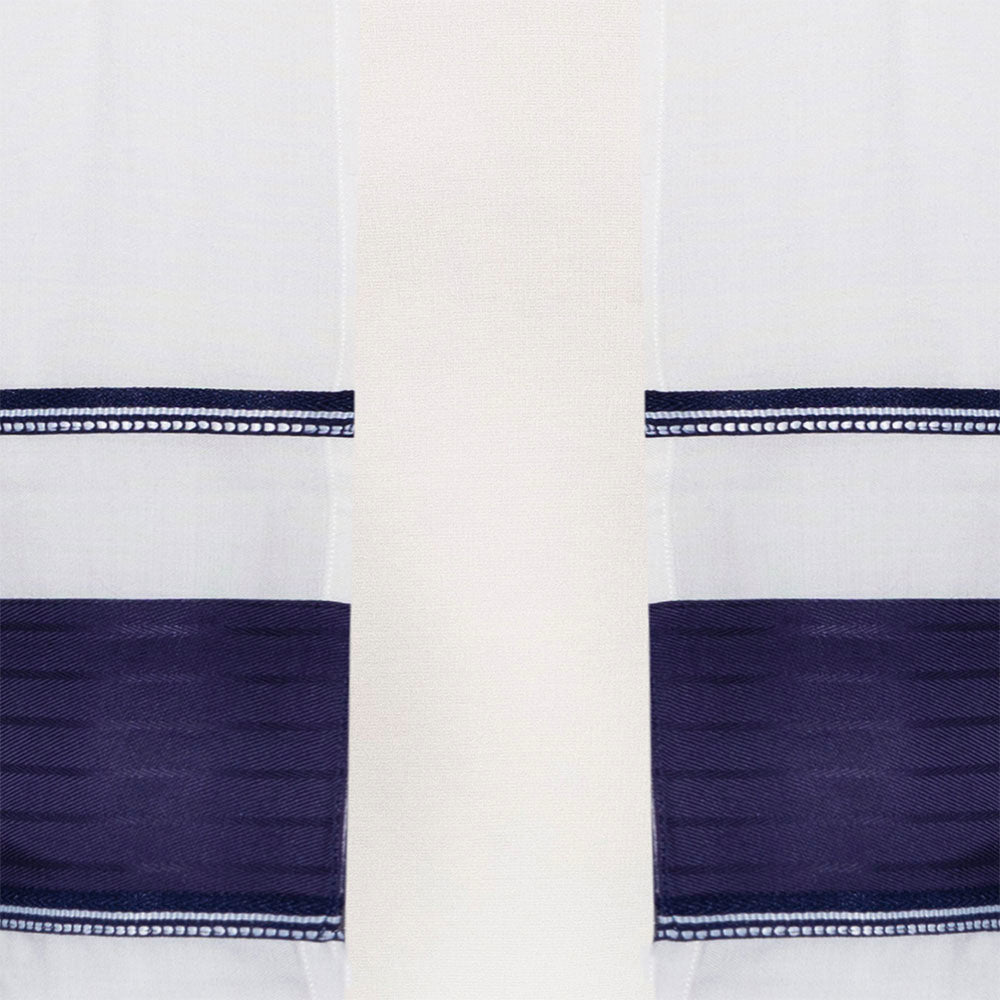 Ramat Gan (Navy with White Contrast Stripe) Tallit Set