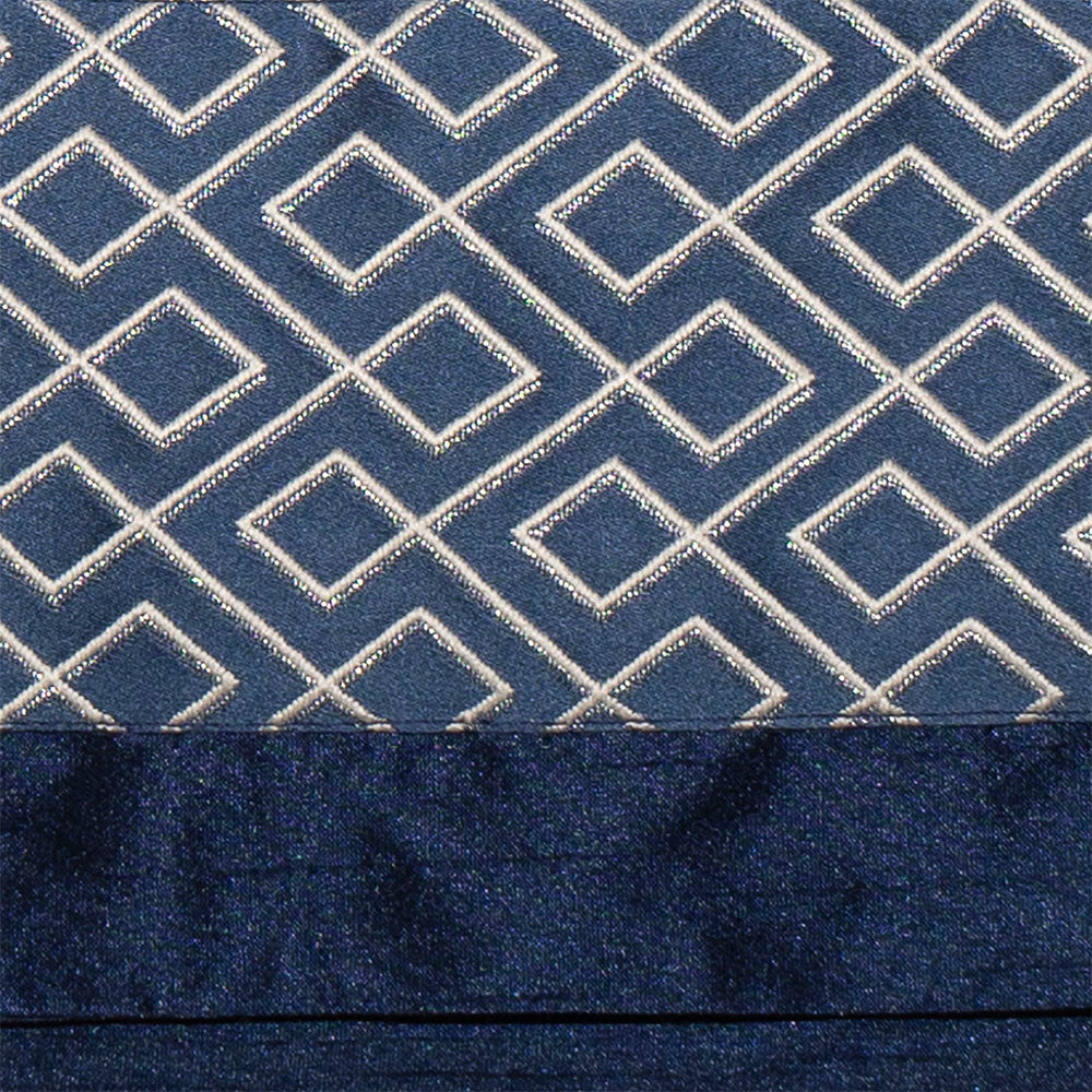 Tallit and Bag Ivory Wool with Blue Diamonds