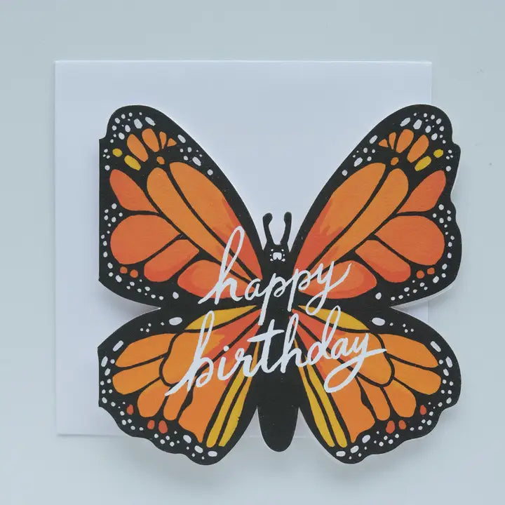 Monarch Birthday Die Cut Card