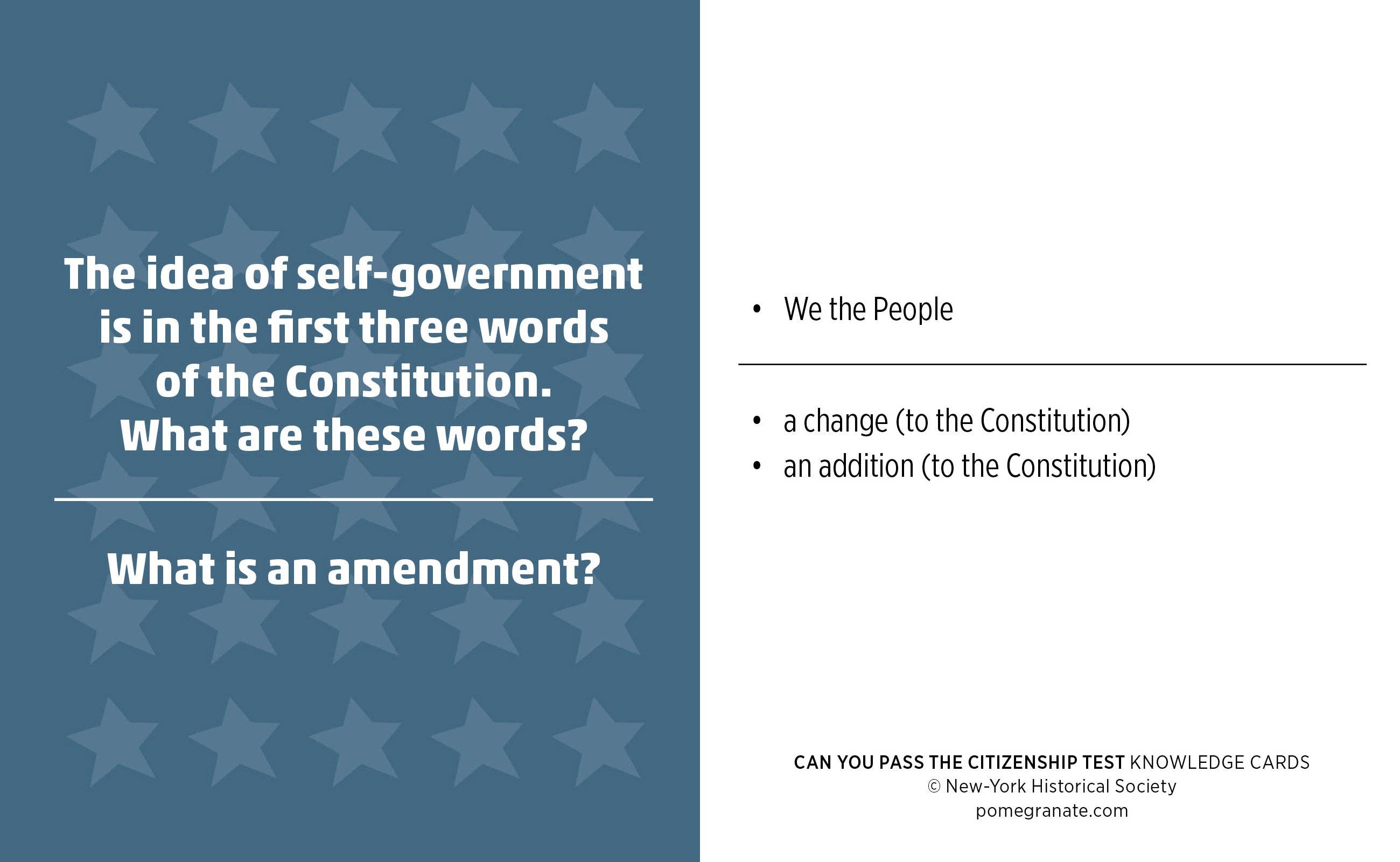 Can You Pass the Citizenship Test? Knowledge Cards