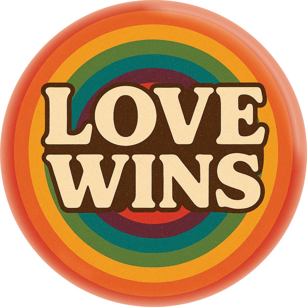 Love Wins Rainbow LGBTQ Pride Button Pin 1.25"