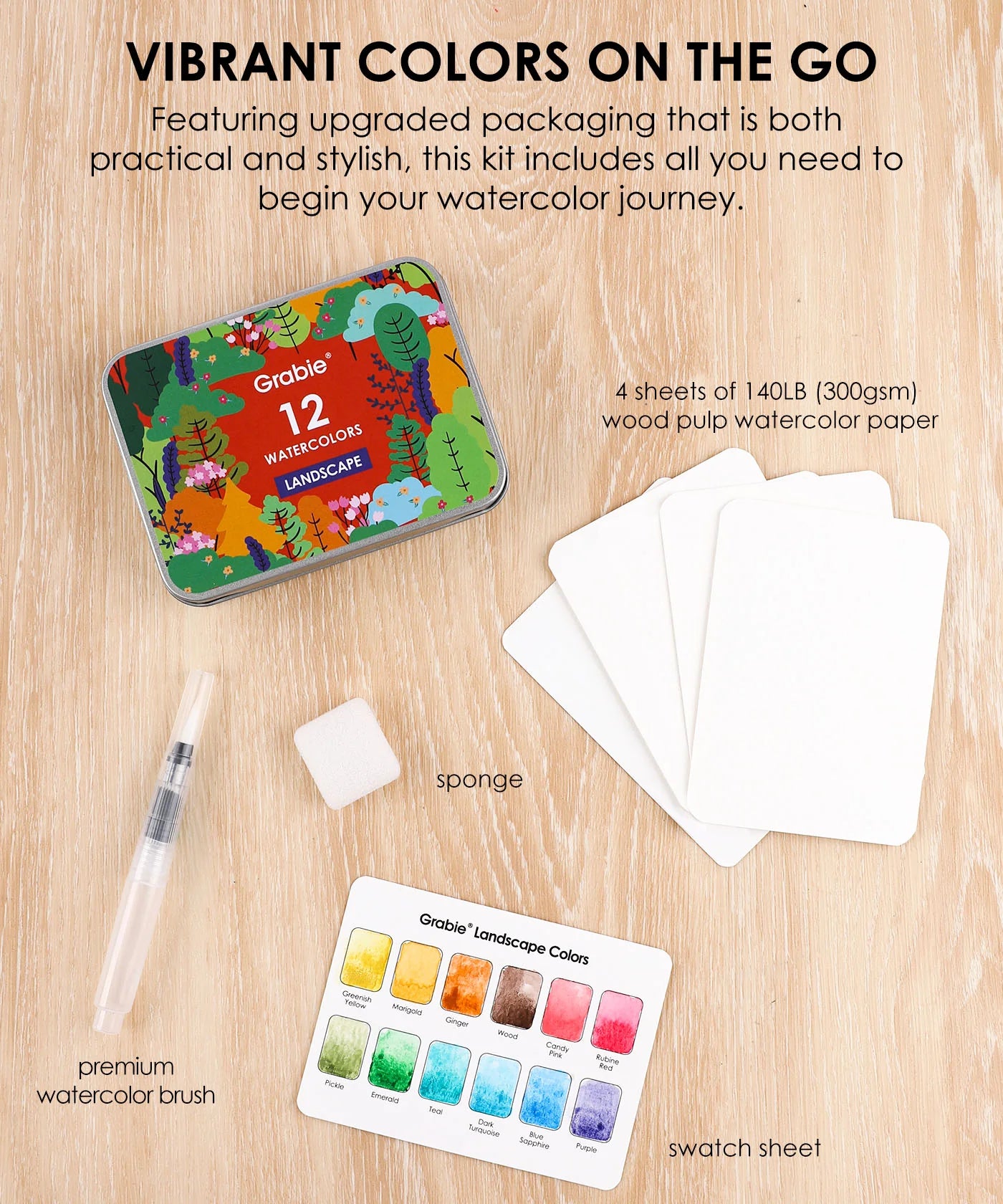 Landscape-Themed Watercolor Coloring Club Box