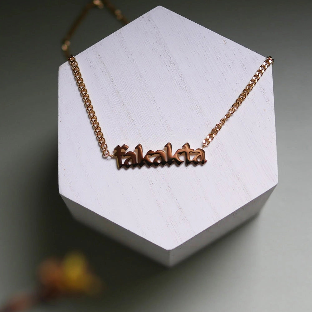 Fakakta Blackletter Font Necklace