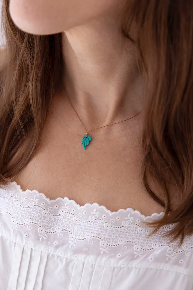 Turquoise Leaf Necklace
