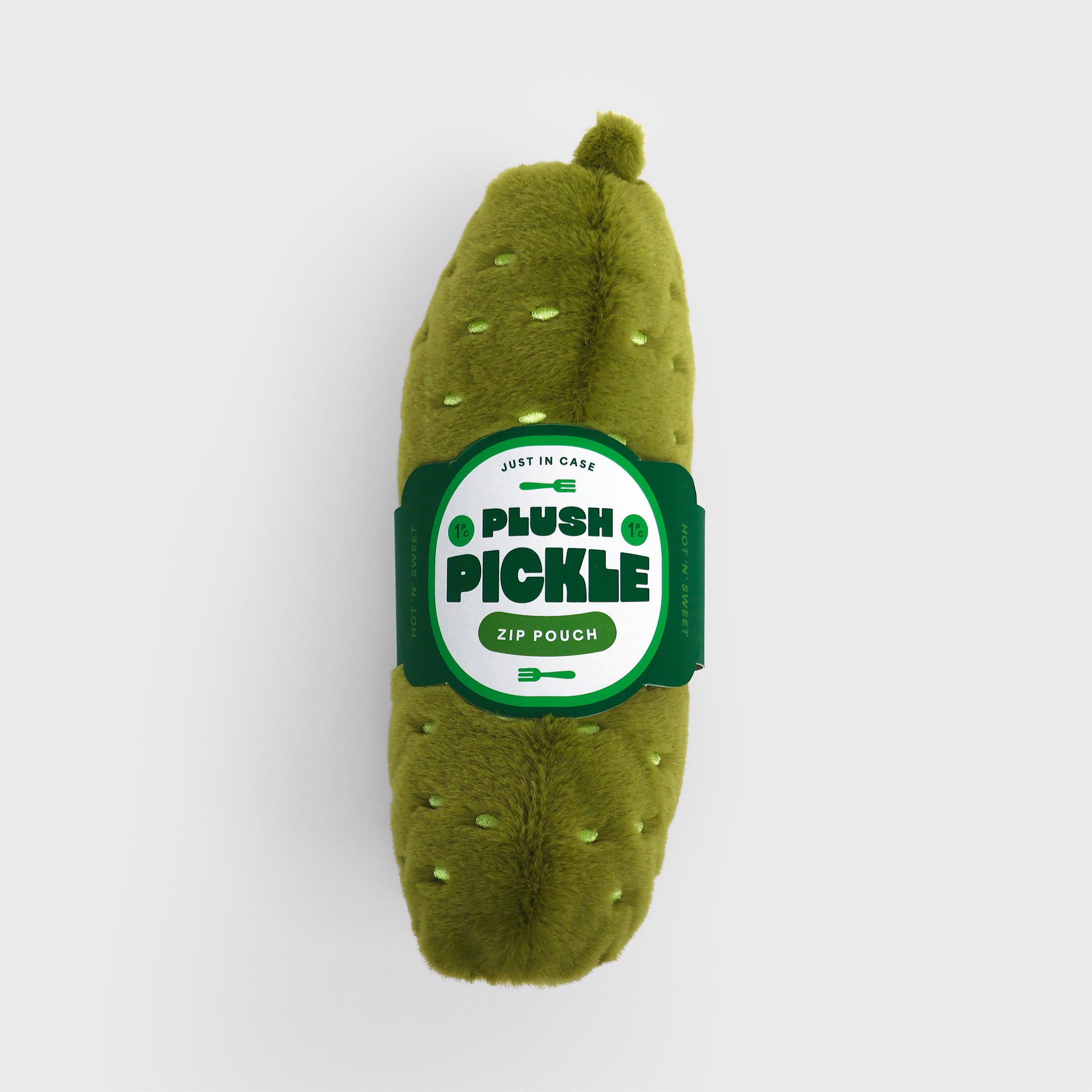 Plush Pickle Zip Pouch