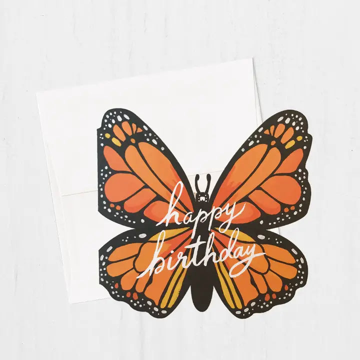 Monarch Birthday Die Cut Card