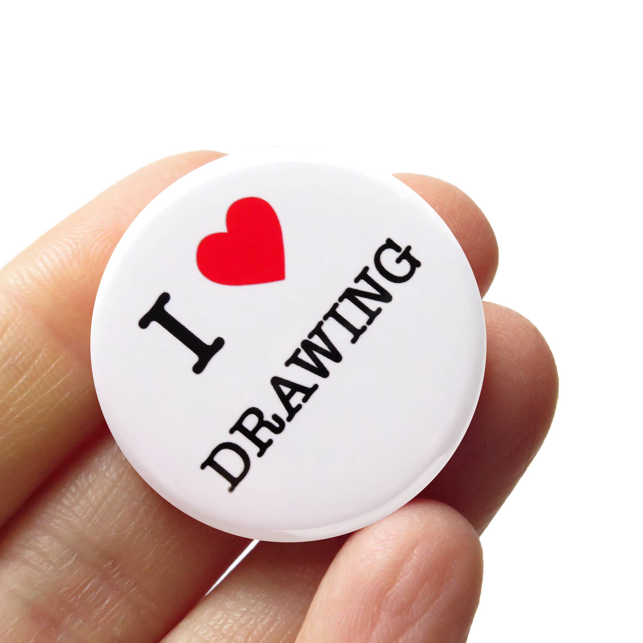 I LOVE DRAWING Pinback Button 1.25"