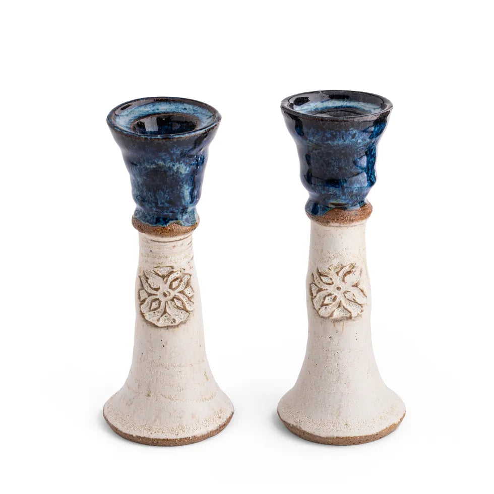 Ceramic Shabbat Candlesticks