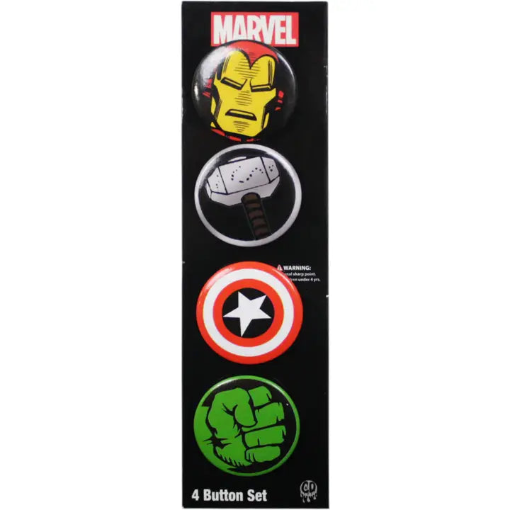 Set of 4 Avenger's Button Pins