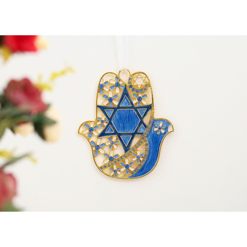 Hanging Hamsa Dove & Flowers Wall Décor Ornament