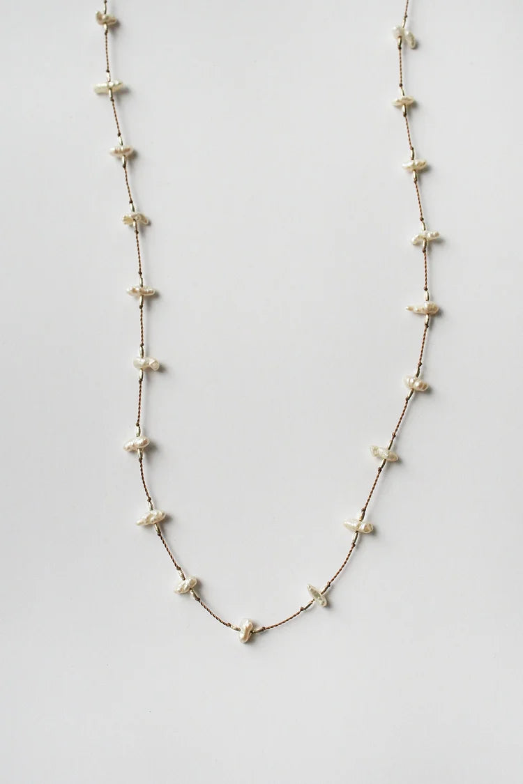 Long Keshi Pearl Necklace