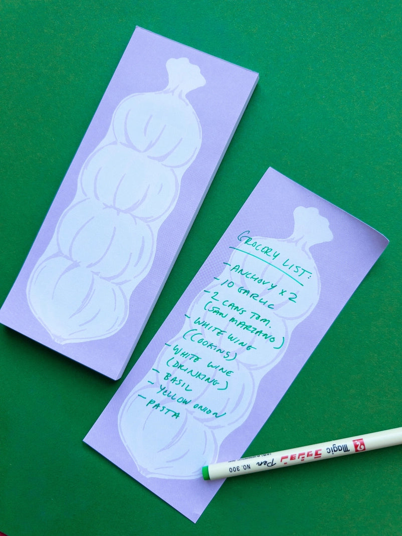 Garlic Memo Pad - Grocery List Notepad