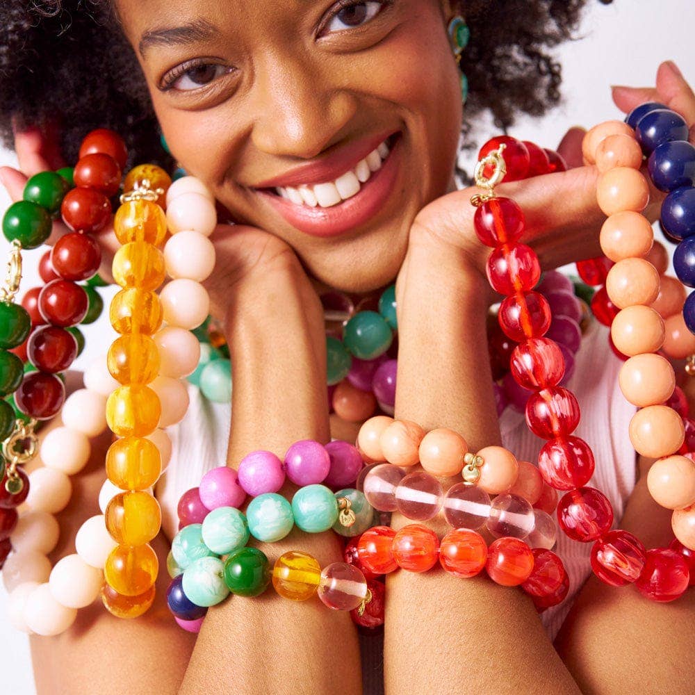 Cece Large Resin Bead Bracelet Multi Color