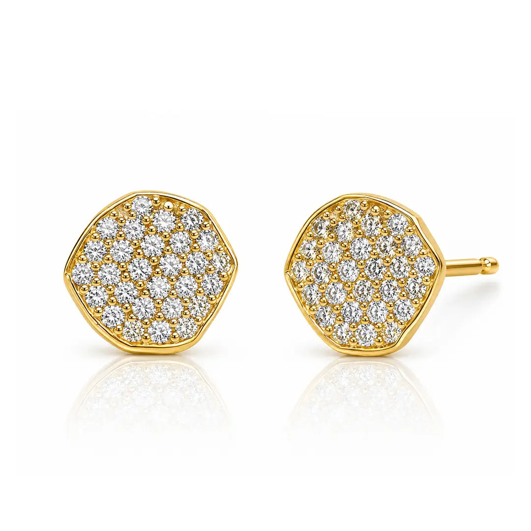 Clear Wavy Disc Earrings
