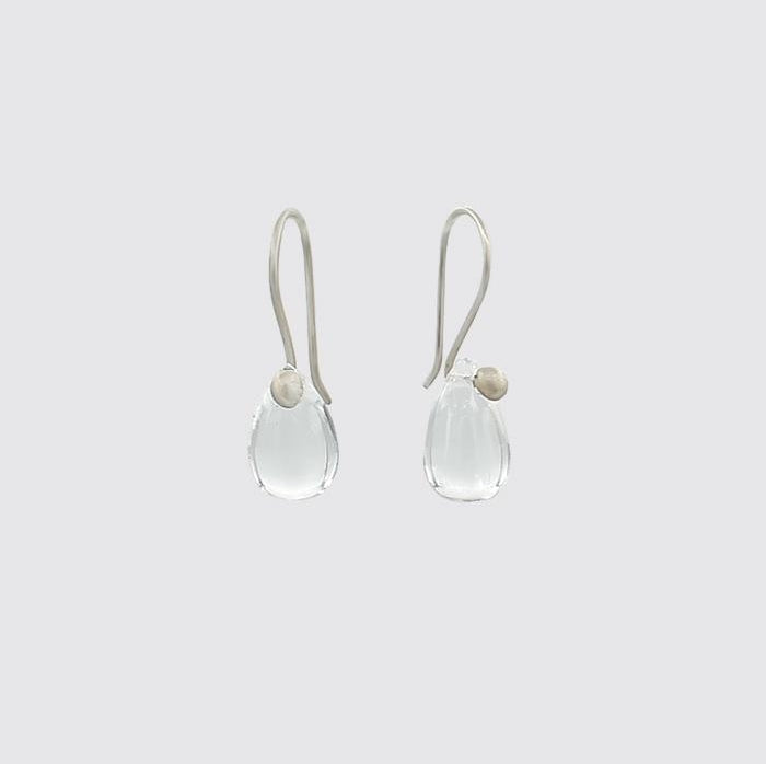 Simple Stone Tear Drop Earrings