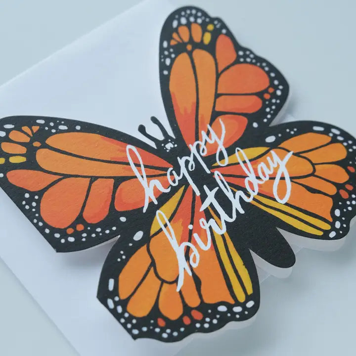 Monarch Birthday Die Cut Card