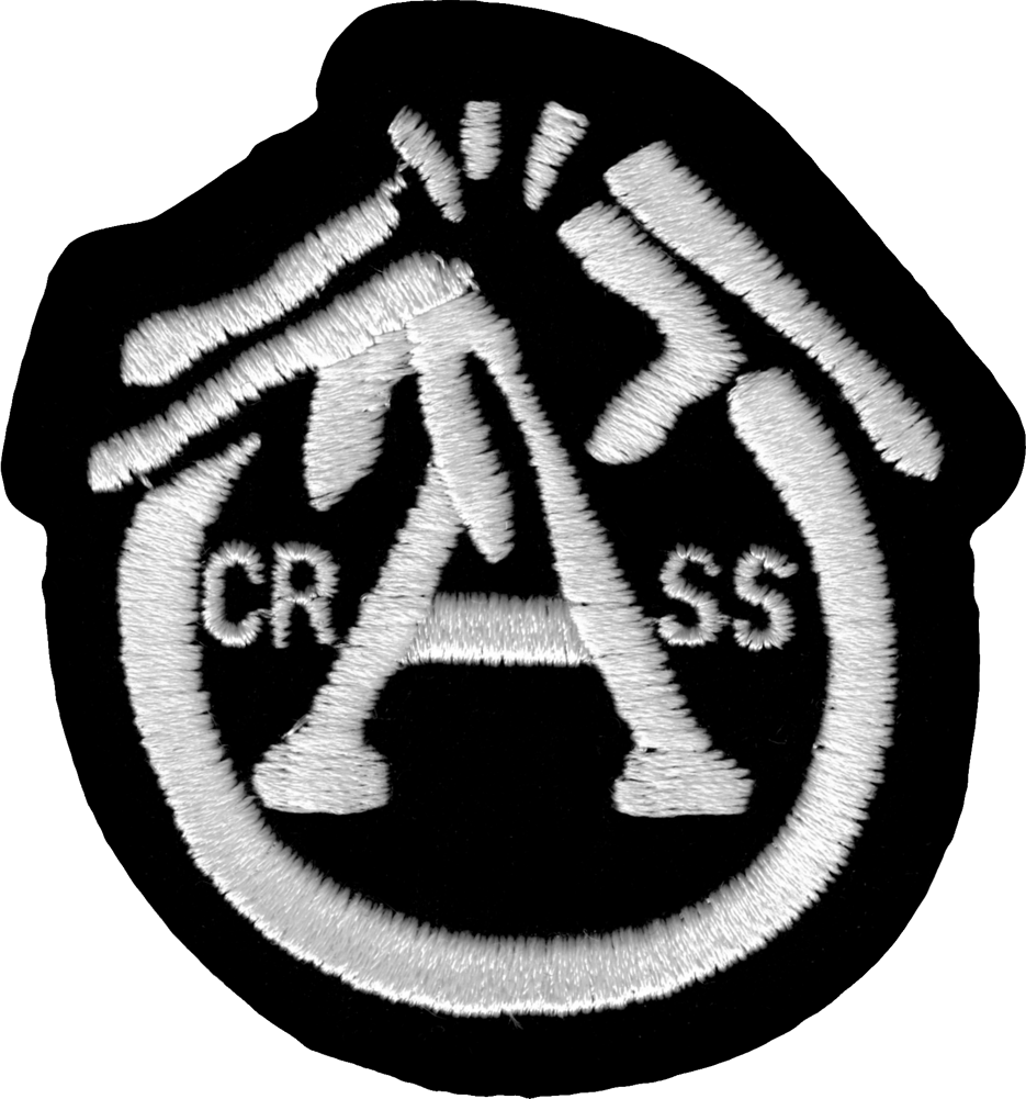Patch - Crass B&W Logo - Punk Rock Music Band VINTAGE 1990s