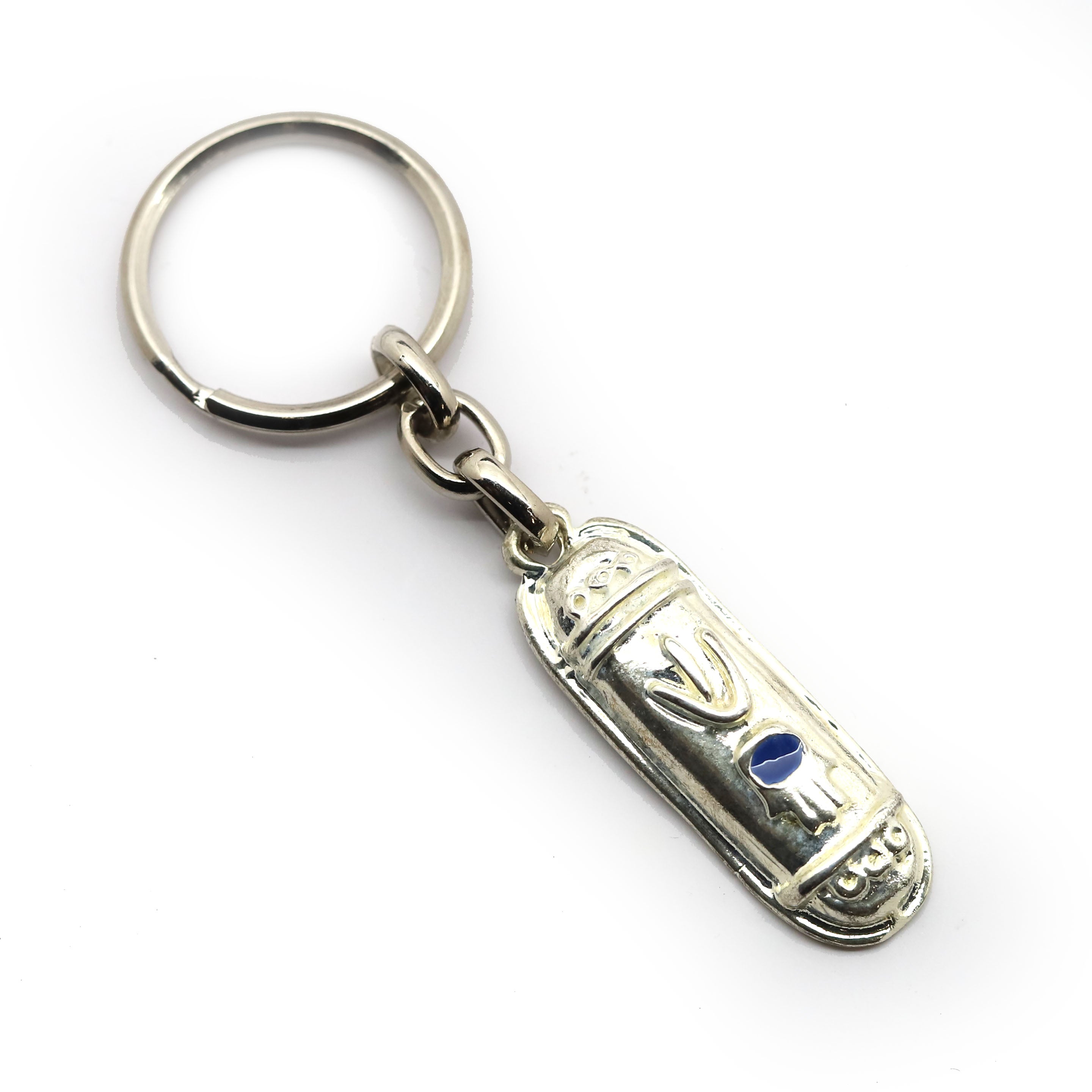 Mezuzah Keychain with Hamsa Detail