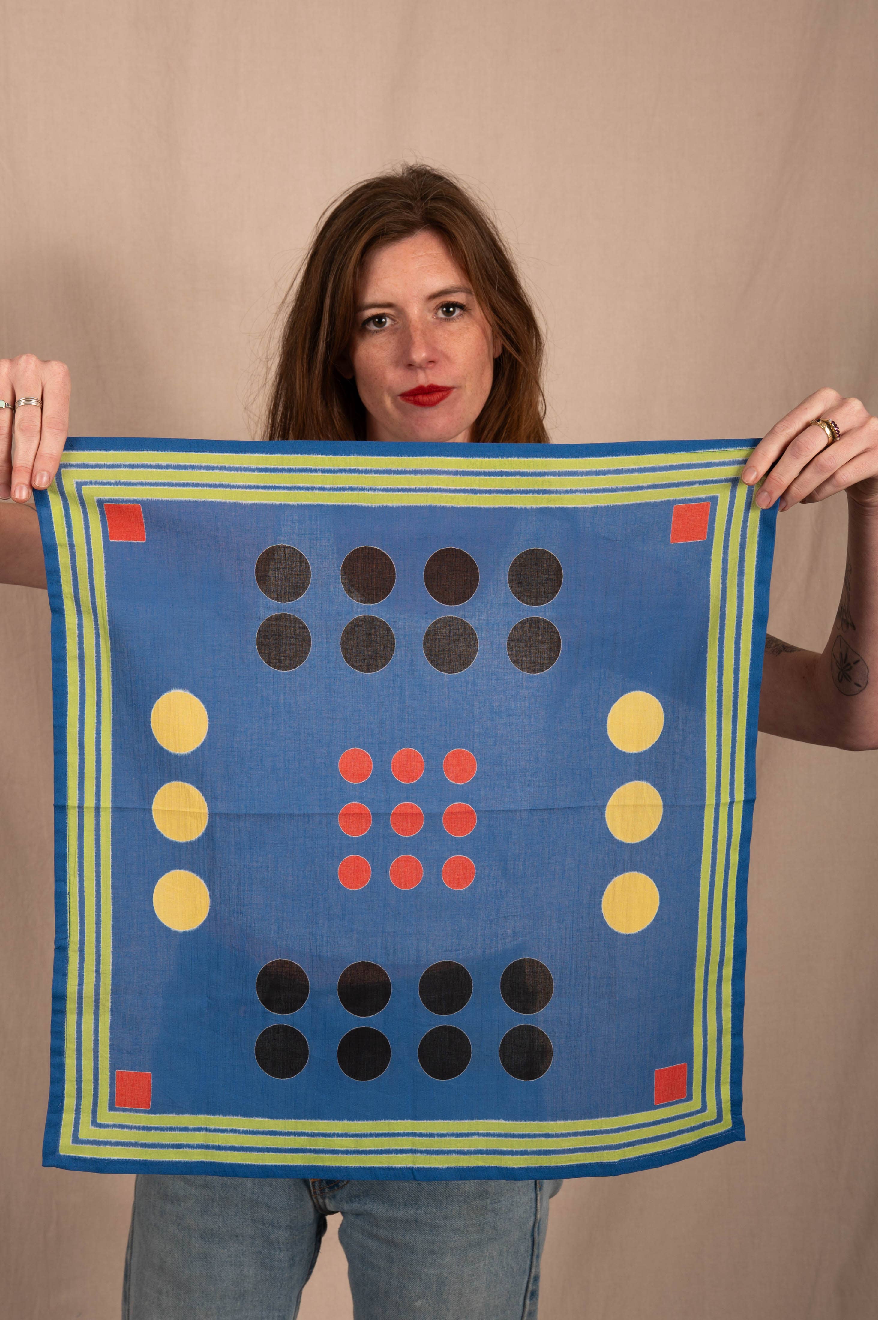 Archie Bandana No. 13 - Composition in Blue and Red