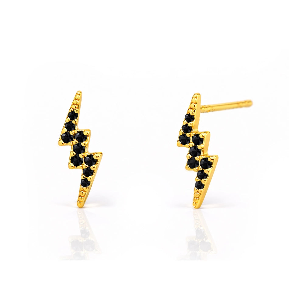 Cz Thunder Post Earrings