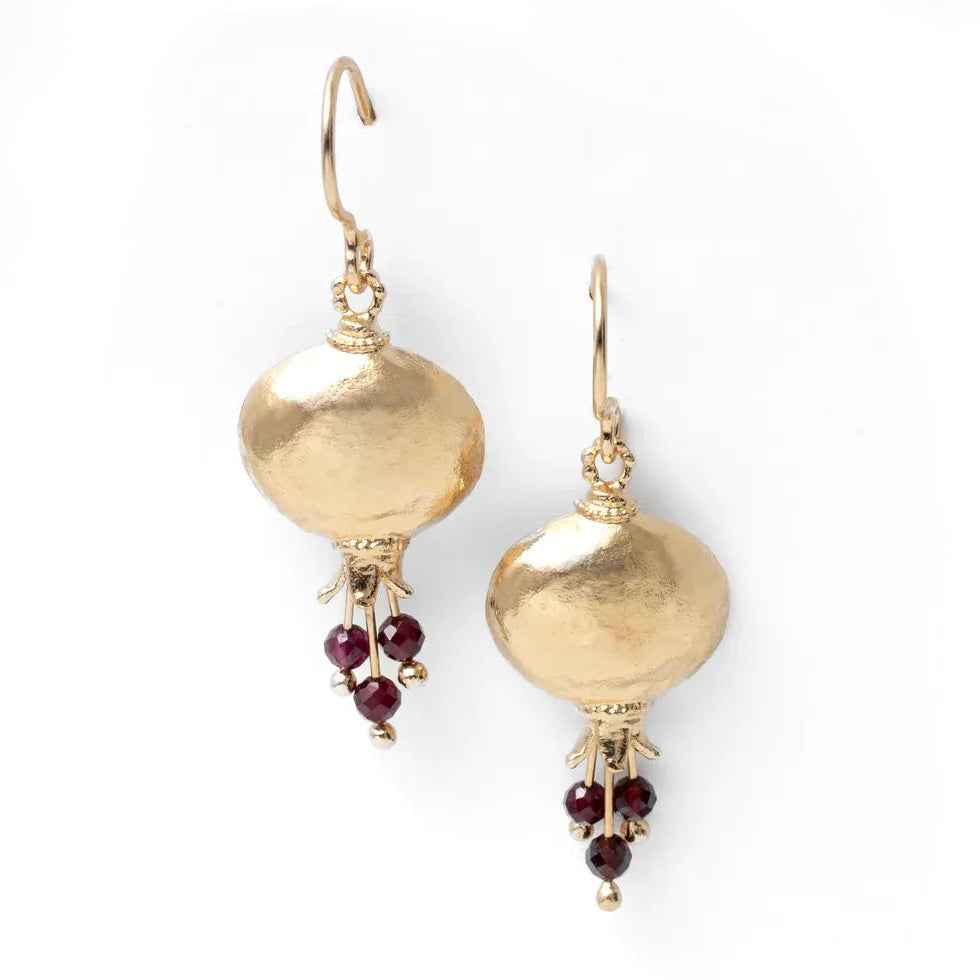 Beaded Pomegranate Earrings