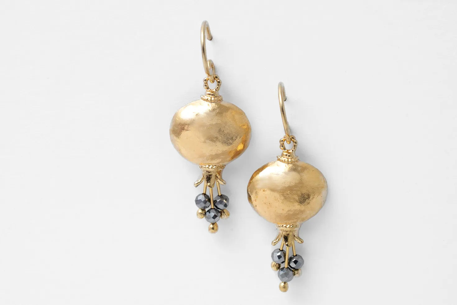 Beaded Pomegranate Earrings
