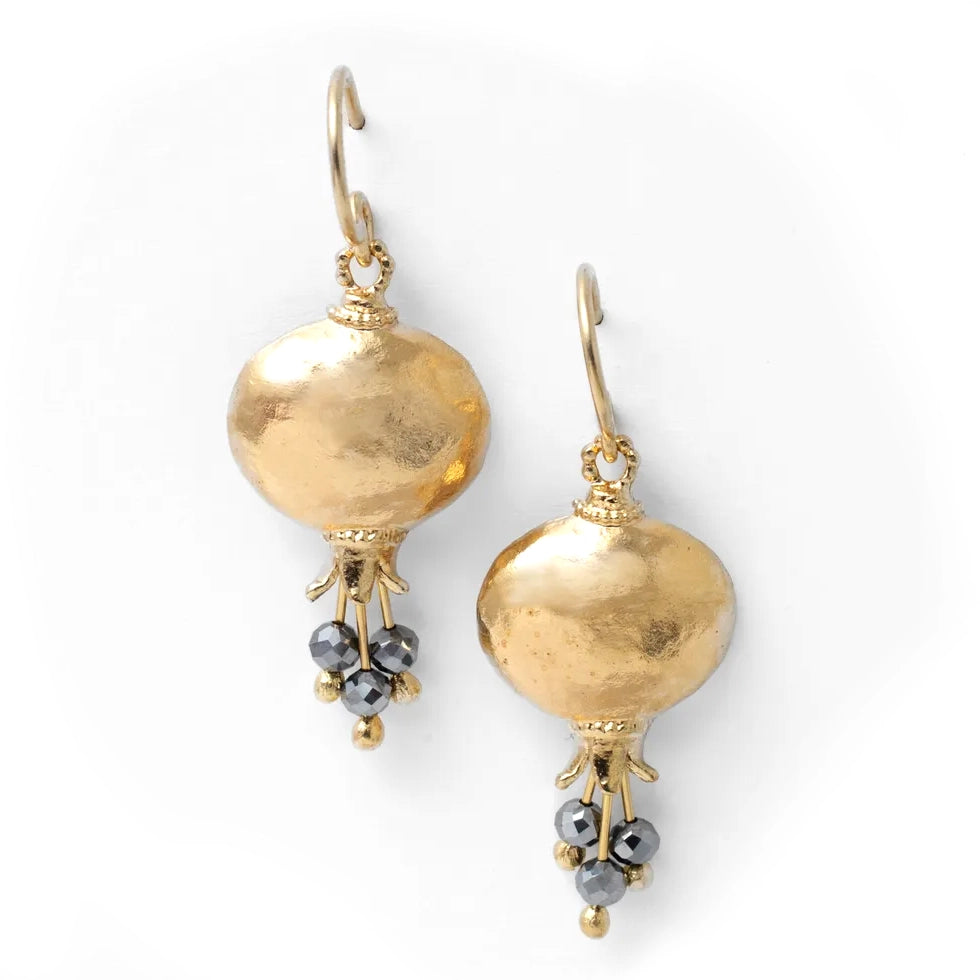 Beaded Pomegranate Earrings