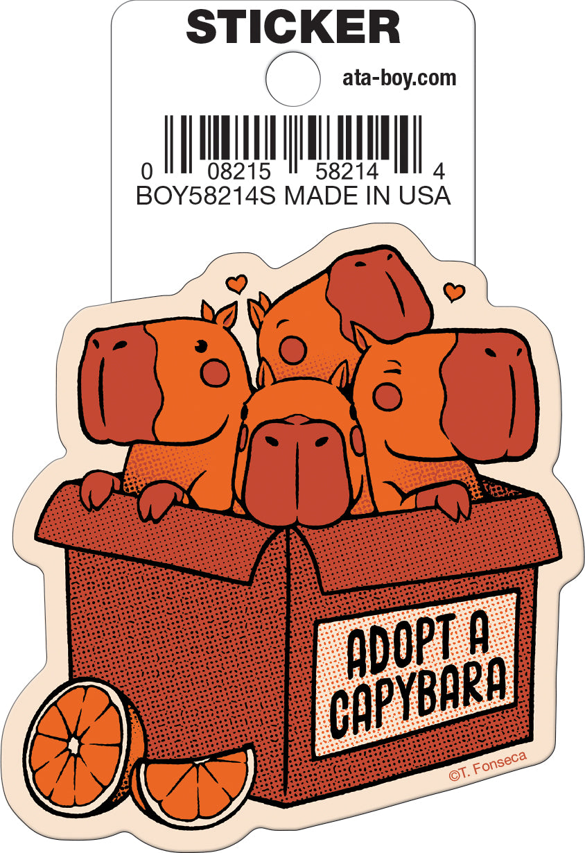 Adopt a Capybara Die Cut 3" Vinyl Sticker