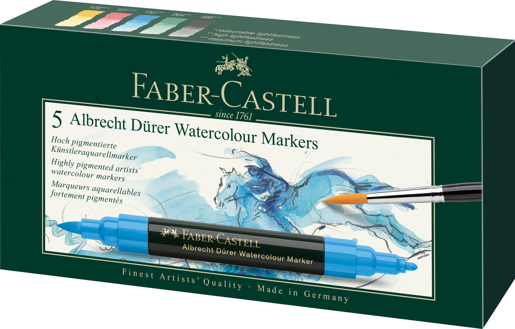 Albrecht Dürer Watercolor Markers, 5 Basic Colors