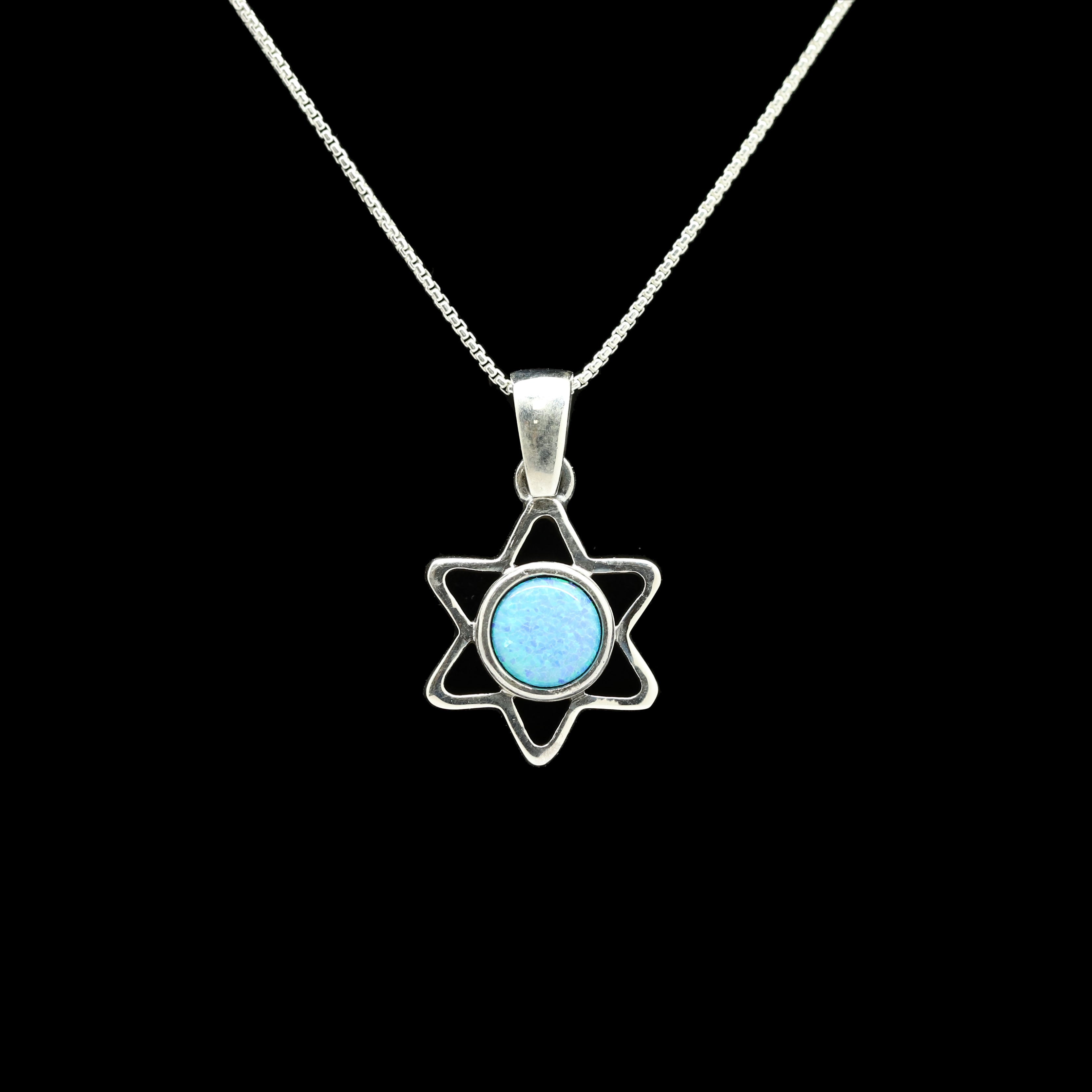 Sterling with Opal Star of David Necklace