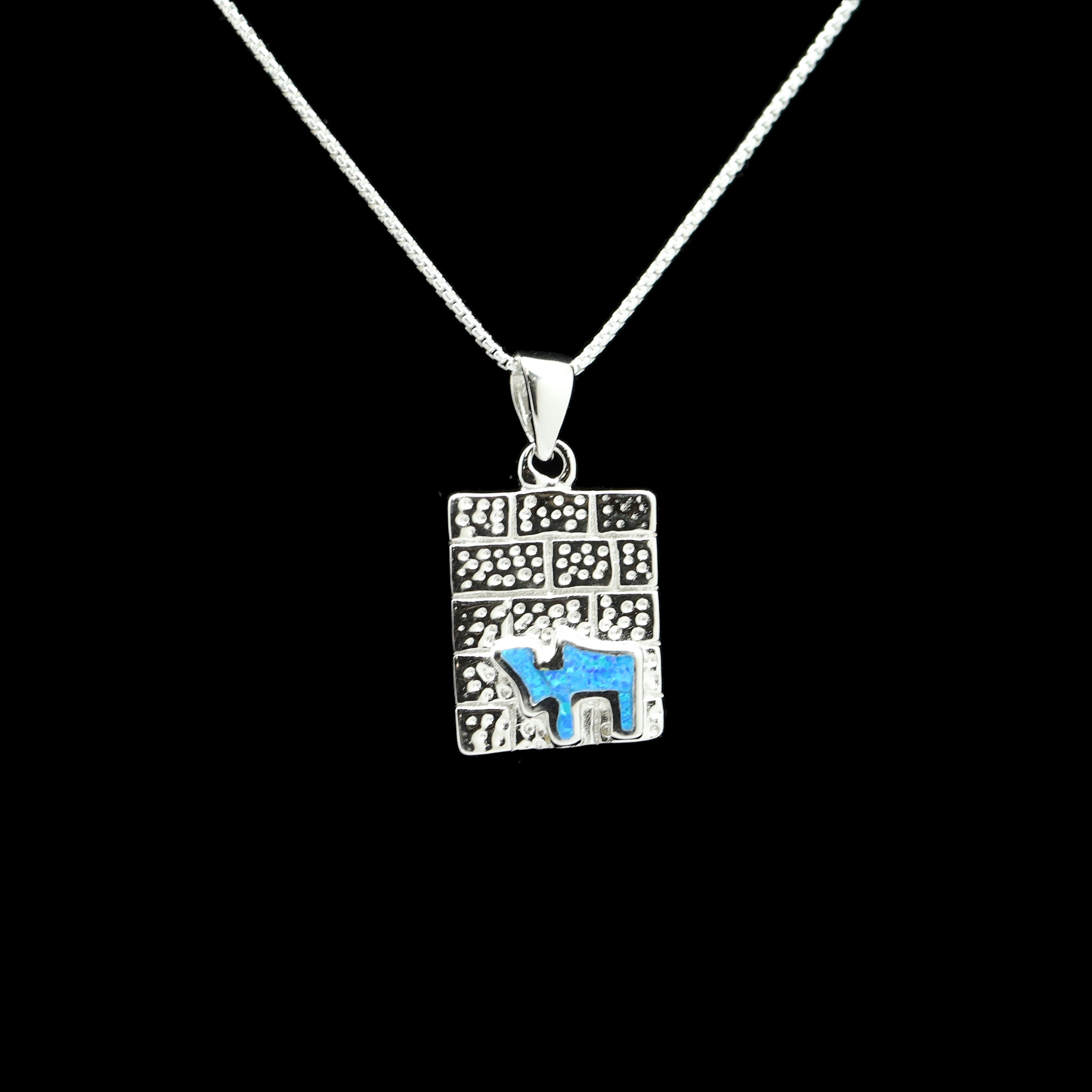 Sterling Opal Petite Chai on Kotel Necklace