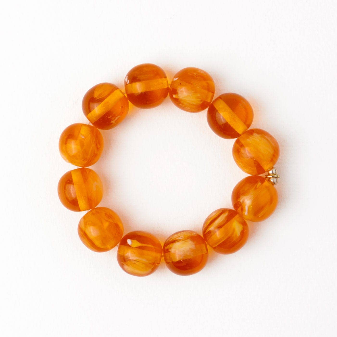 Cece Large Resin Bead Bracelet Amber