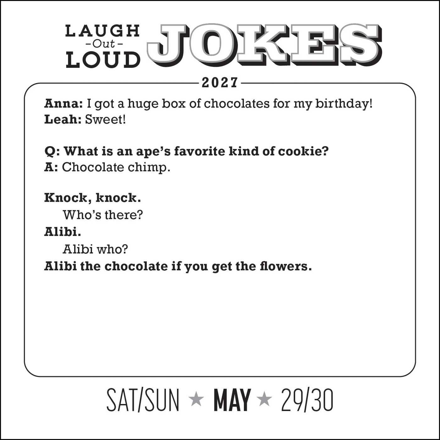 Laugh-Out-Loud Jokes 2027 Day-to-Day Calendar: 1,000 Punny Jokes