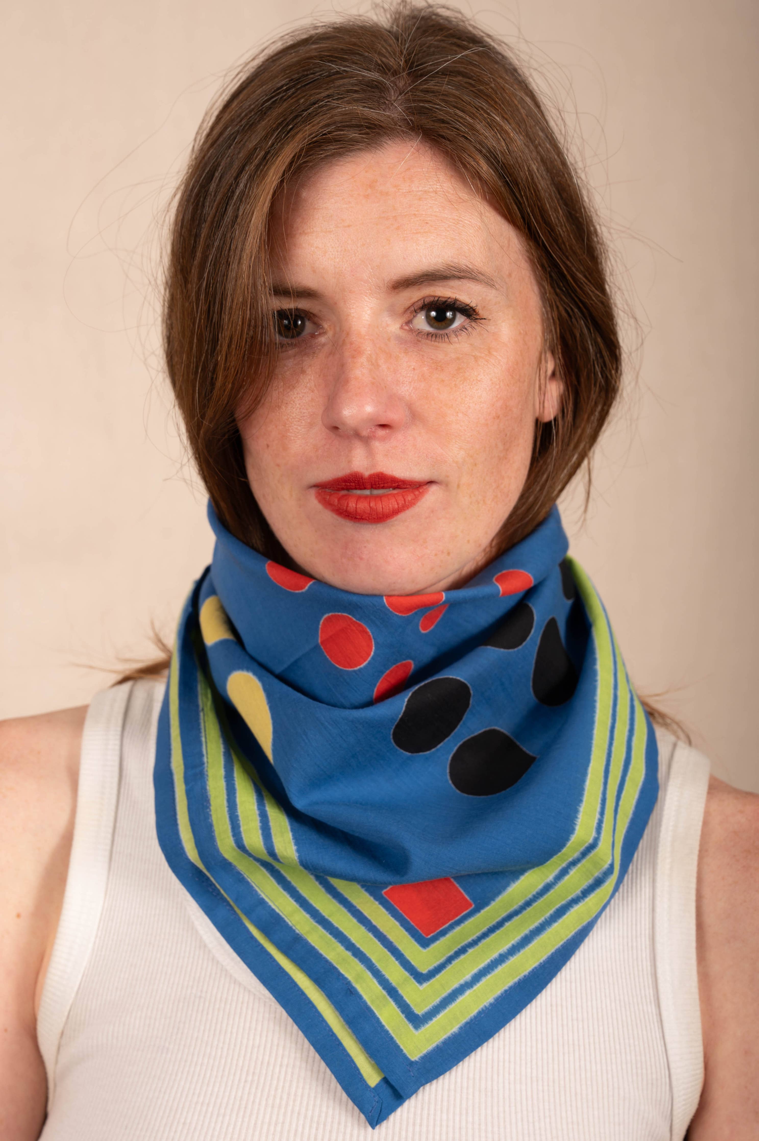 Archie Bandana No. 13 - Composition in Blue and Red