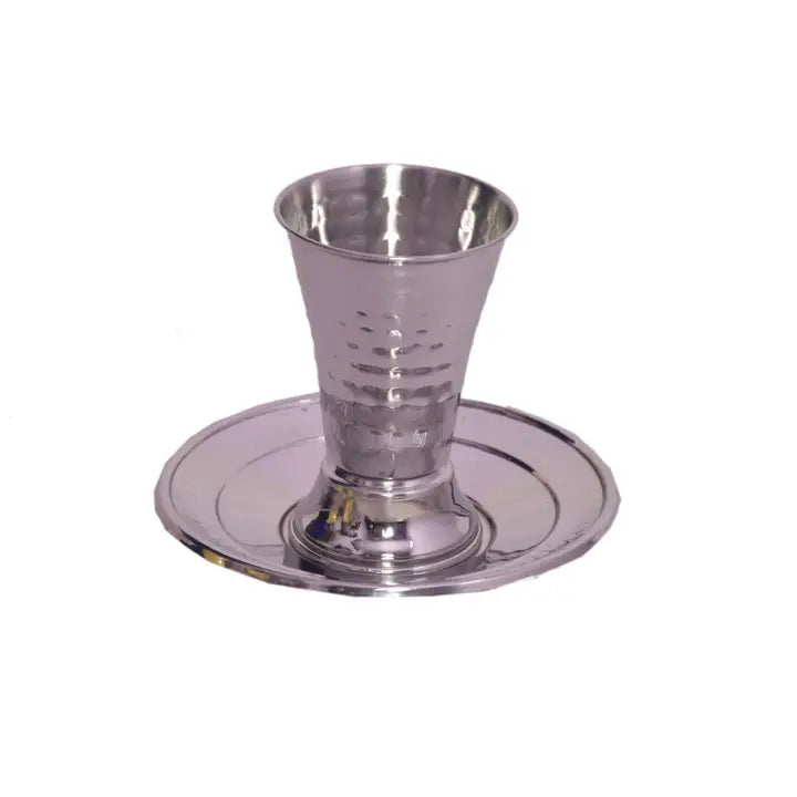 Hammered Kiddush Cup with Saucer