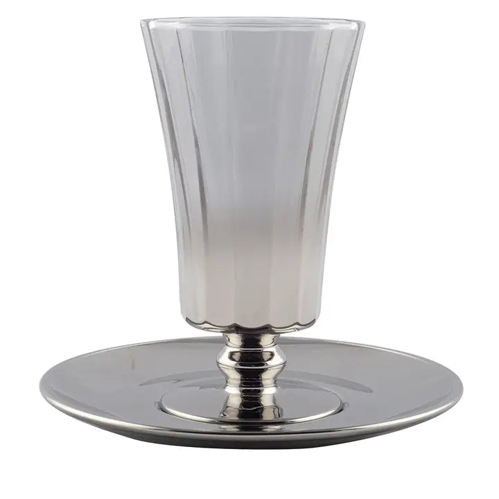 Smoke Kiddush Cup and Saucer