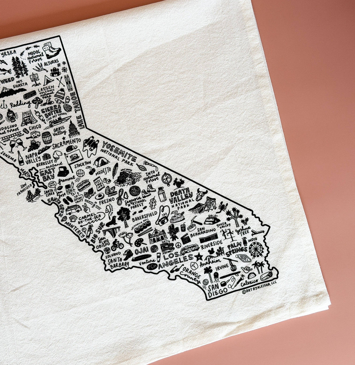 State of California Tea Towel