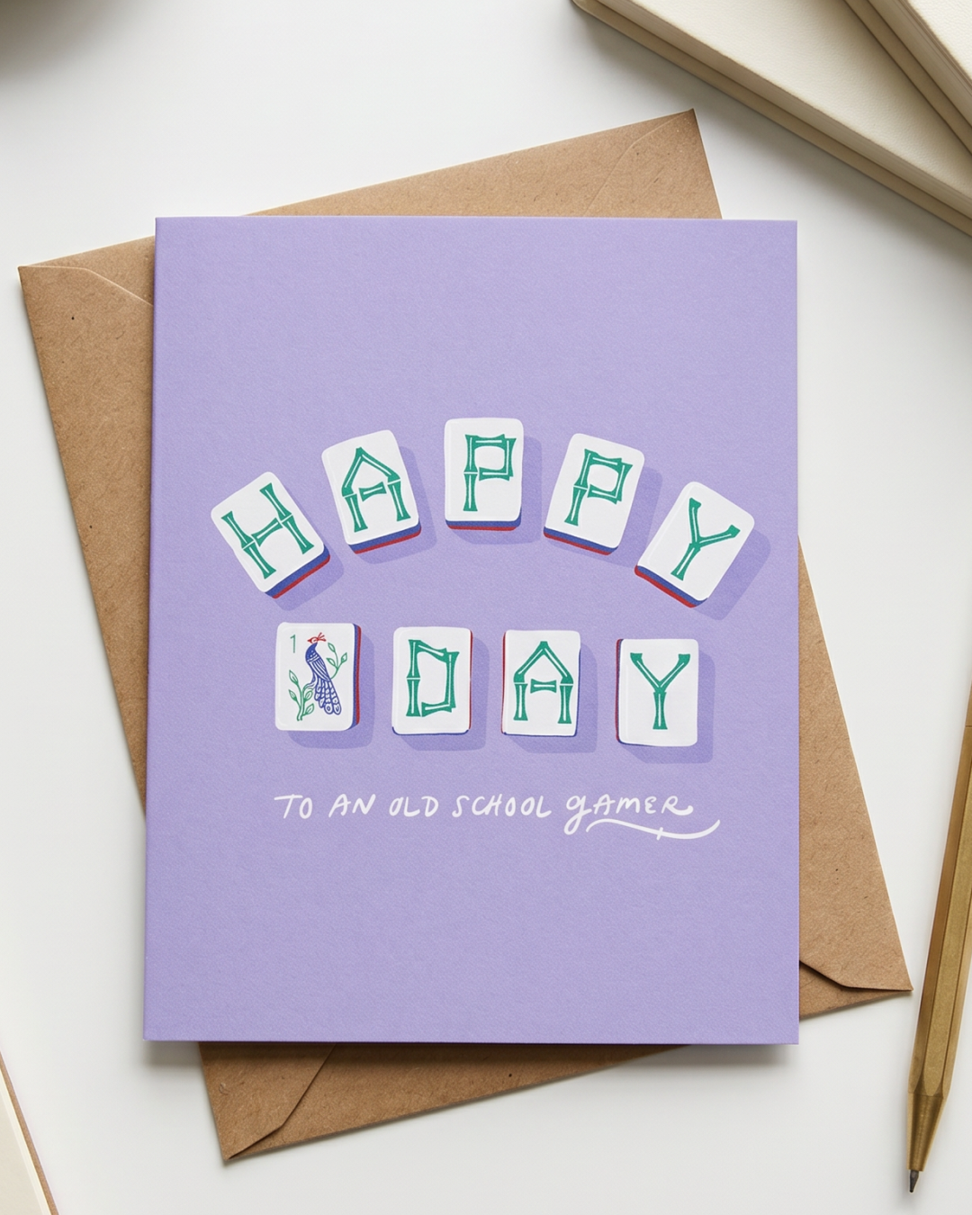 Happy "Bird Bam" Bird-day Birthday Mahjong Card