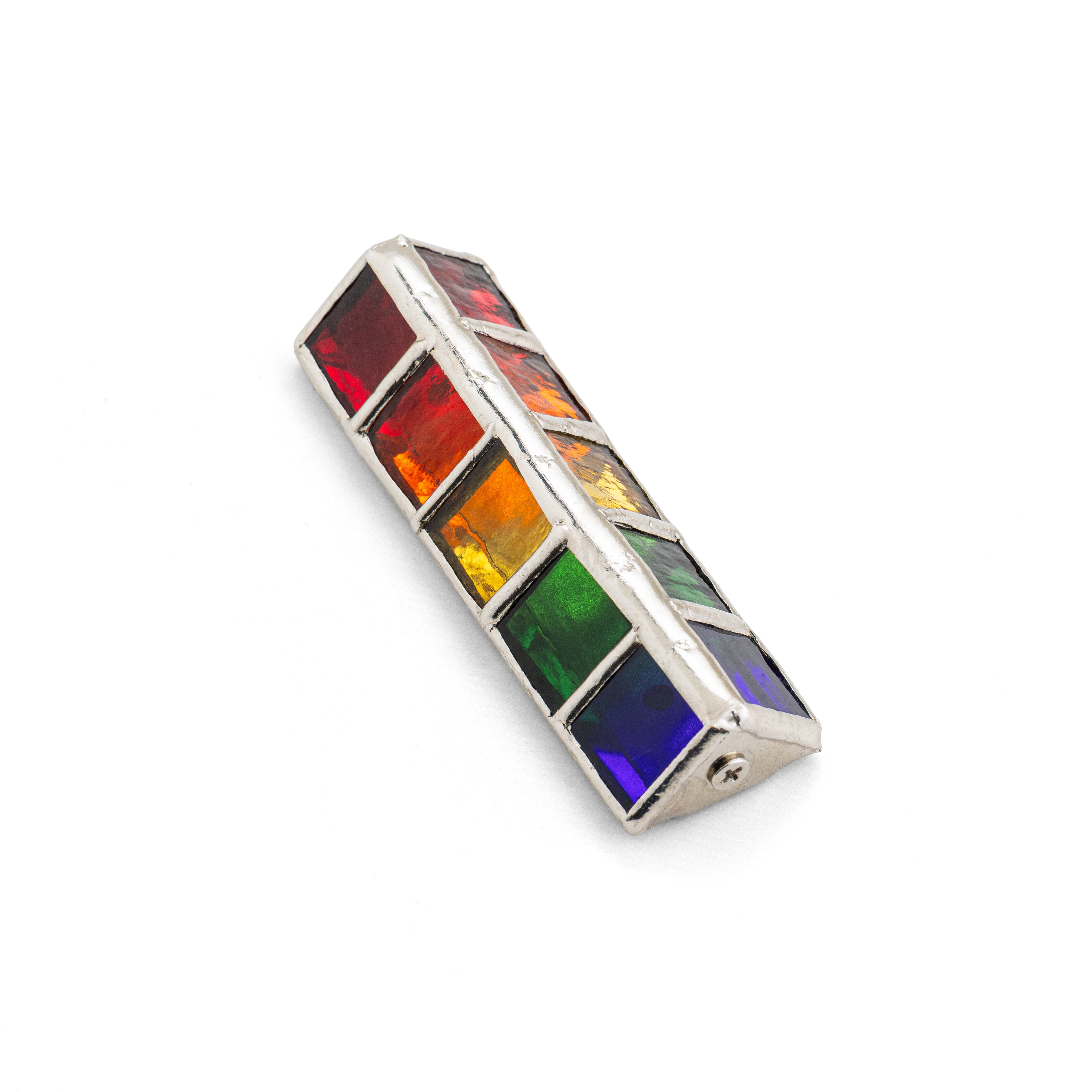 Glass and Stainless Silver Plated Mezuzah