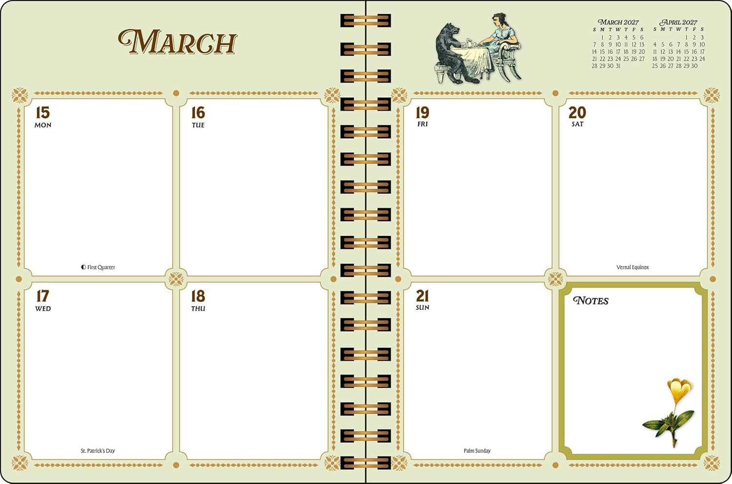 The Antiquarian Sticker Book 2027 Monthly/Weekly Planner Calendar