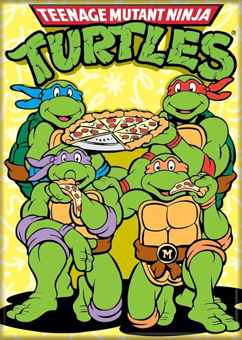 Teenage Mutant Ninja Turtle Team Eating Pizza Magnet